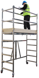 man standing on steel Scaffolding
